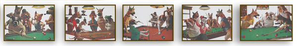 Набор зеркальных панно DOGS 49x35см 5шт.